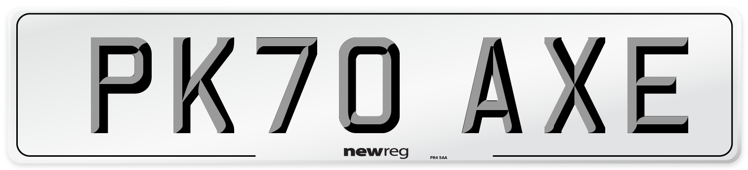 PK70 AXE Number Plate from New Reg
